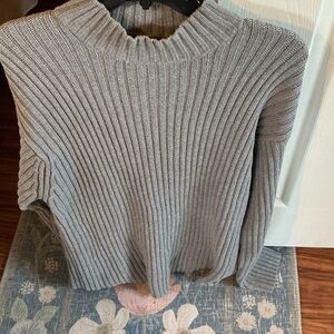 G.H. Bass & Co. Women's Gray Ribbed Turtleneck Sweater